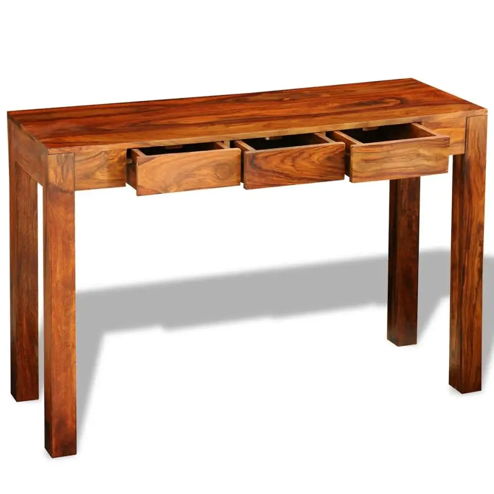 Petromila vidaXL Konzolový stolík s 3 zásuvkami 80 cm, drevený masív sheesham